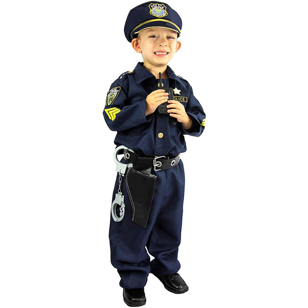 Kids Police Cop Costume for Boys Police Office Costume Halloween Cosplay Party-Pajamasbuy