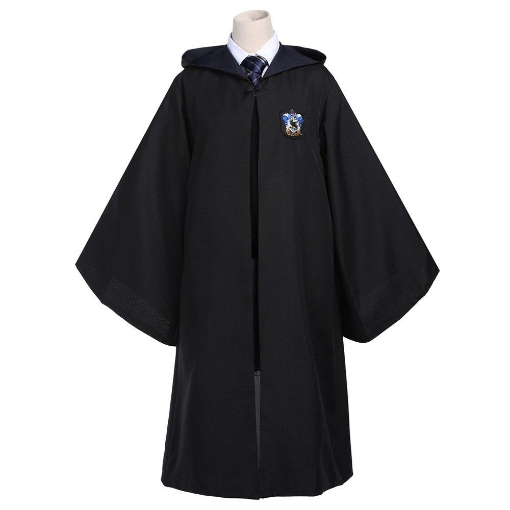 Harry Potter Halloween Costume Cosplay Magic Robe Hooded Cloak Wizard Robe Magician School Uniform Gryffindor