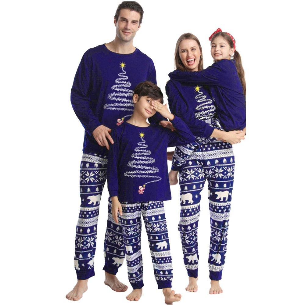Christmas Family Matching Pajamas and Christmas Tree Print Two-piece Set