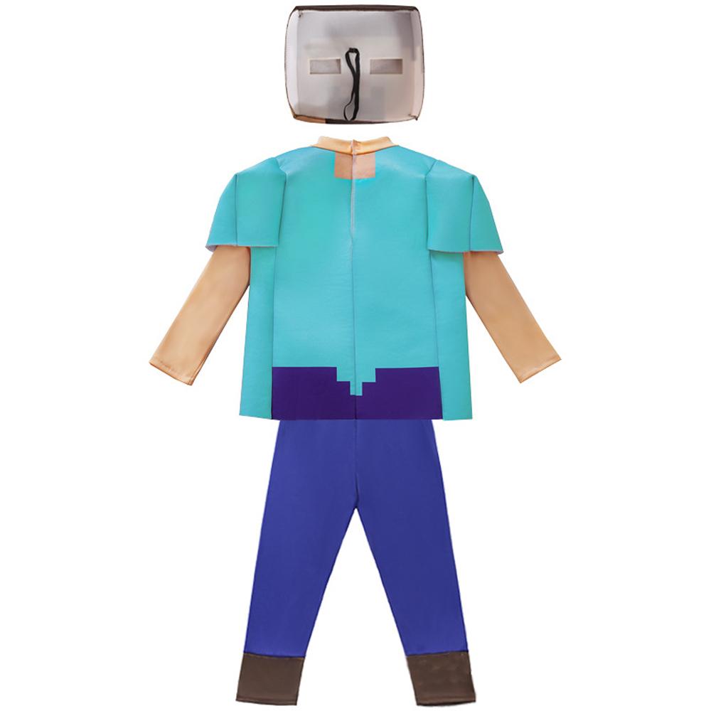 Steve Costume Minecraft Herobrine Notch Alex Cosplay Stage Game Costumes Suits For Kids
