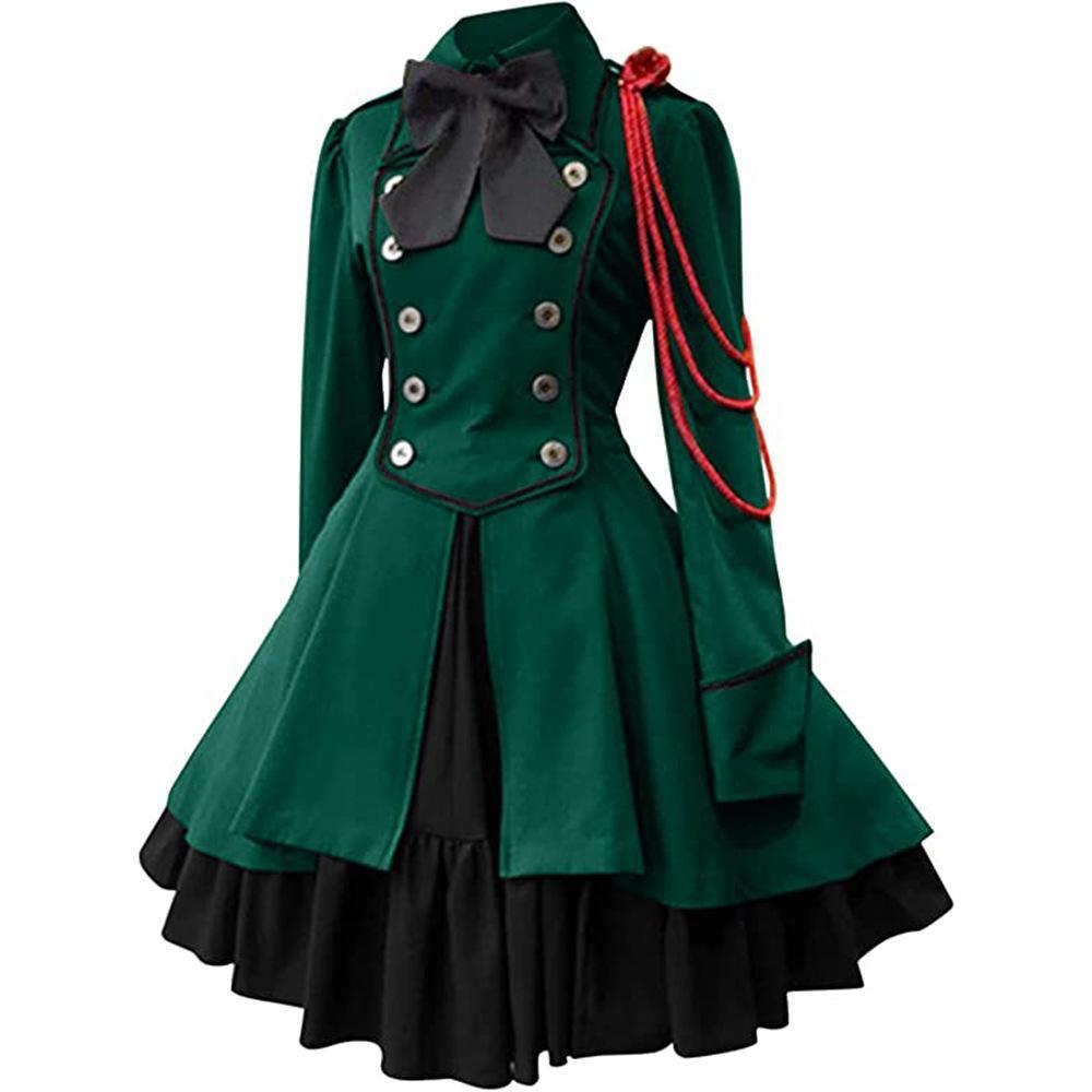 Lolita Gothic Dress Plus Size Vintage Long Sleeve Renaissance Retro Princess Skirt