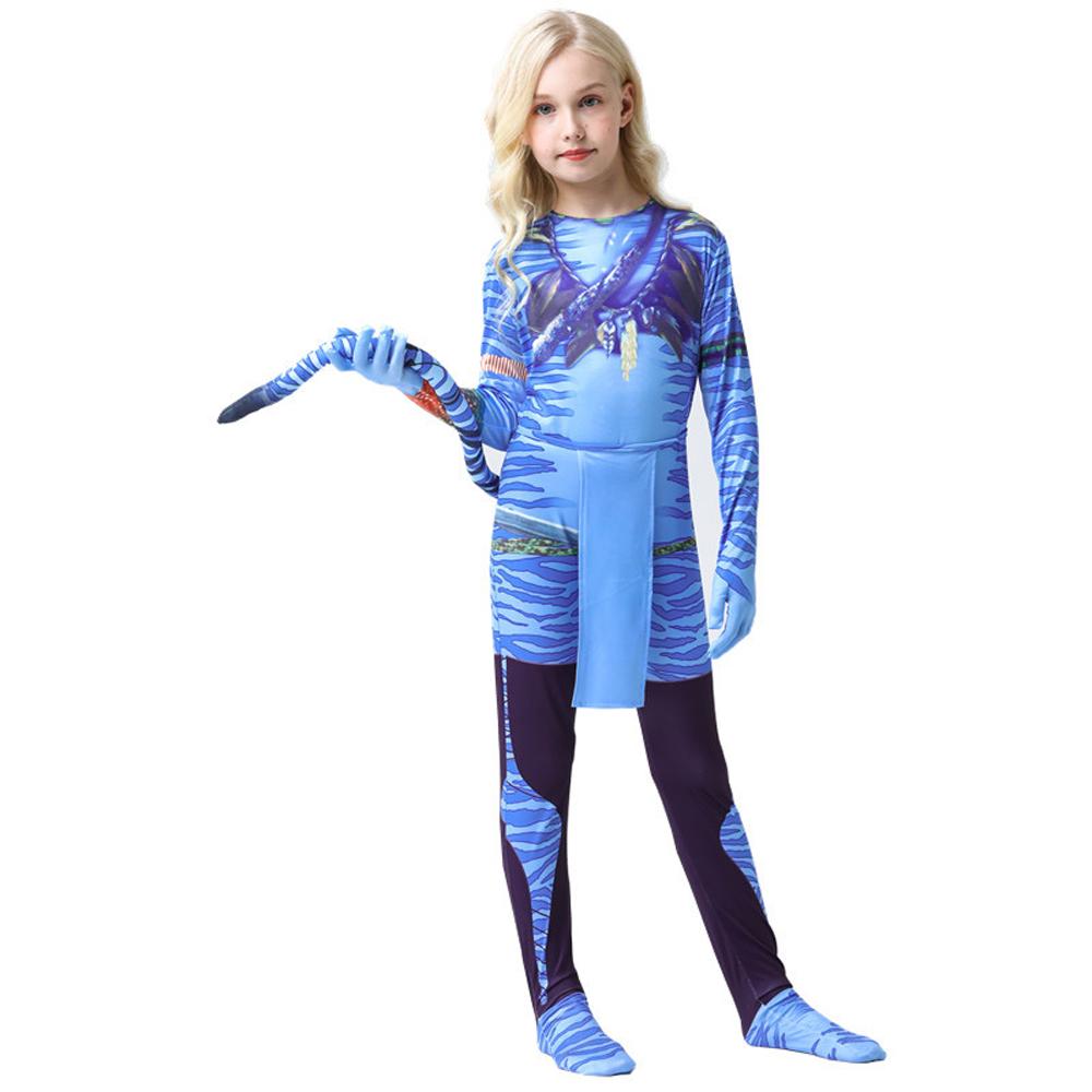 Avatar: The Way of Water Cosplay Costume kids zentai costume jumpsuit-Pajamasbuy