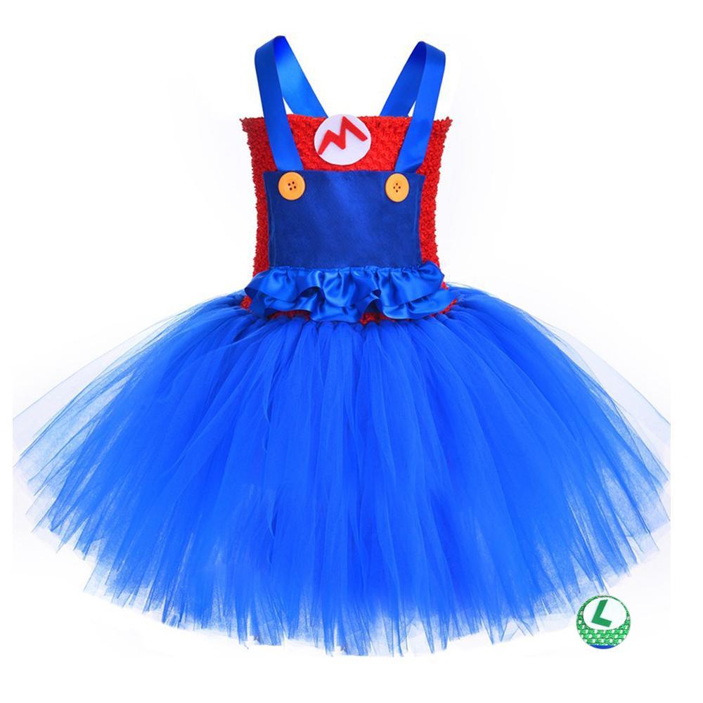 Super Mario Bros Mario Luigi Cartoon Halloween Suit Cosplay Tutu Dress