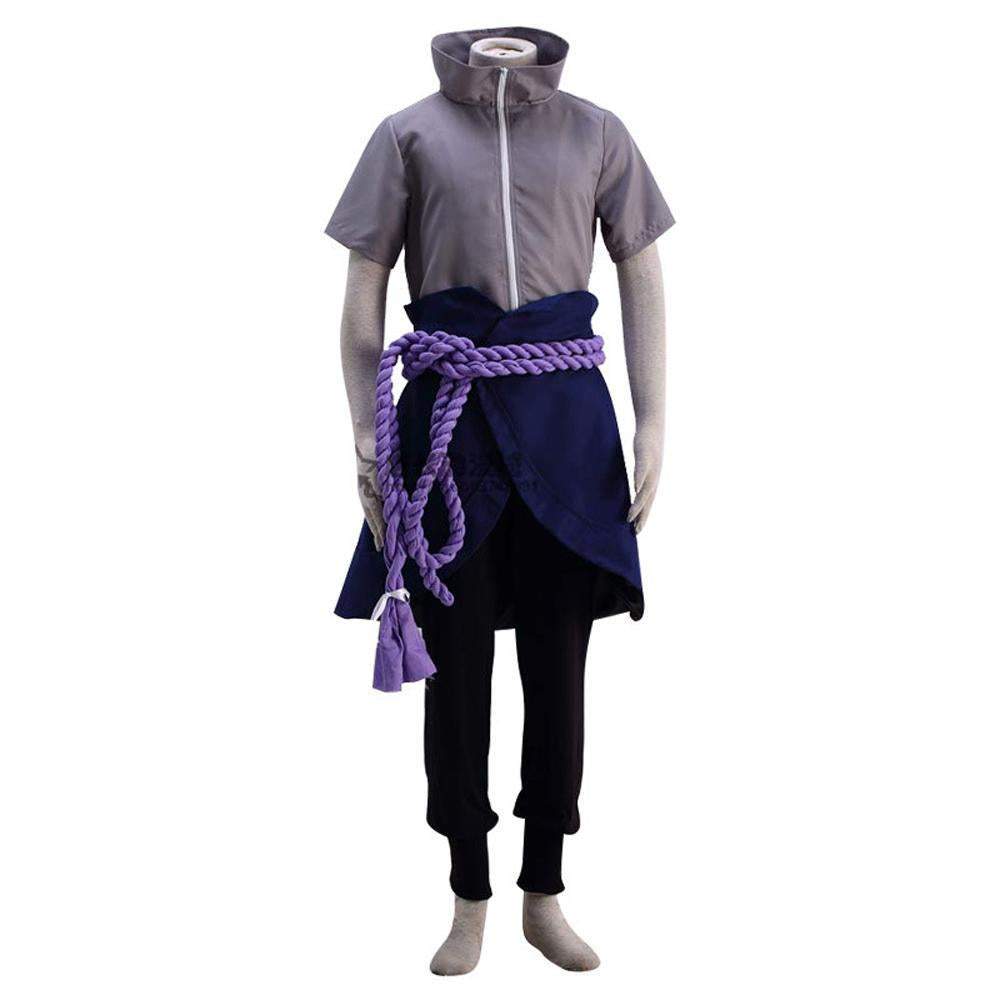 Anime Naruto Shippuden Sasuke Uchiha Cosplay Costume Halloween Outfit Set Dress Up For Men-Pajamasbuy