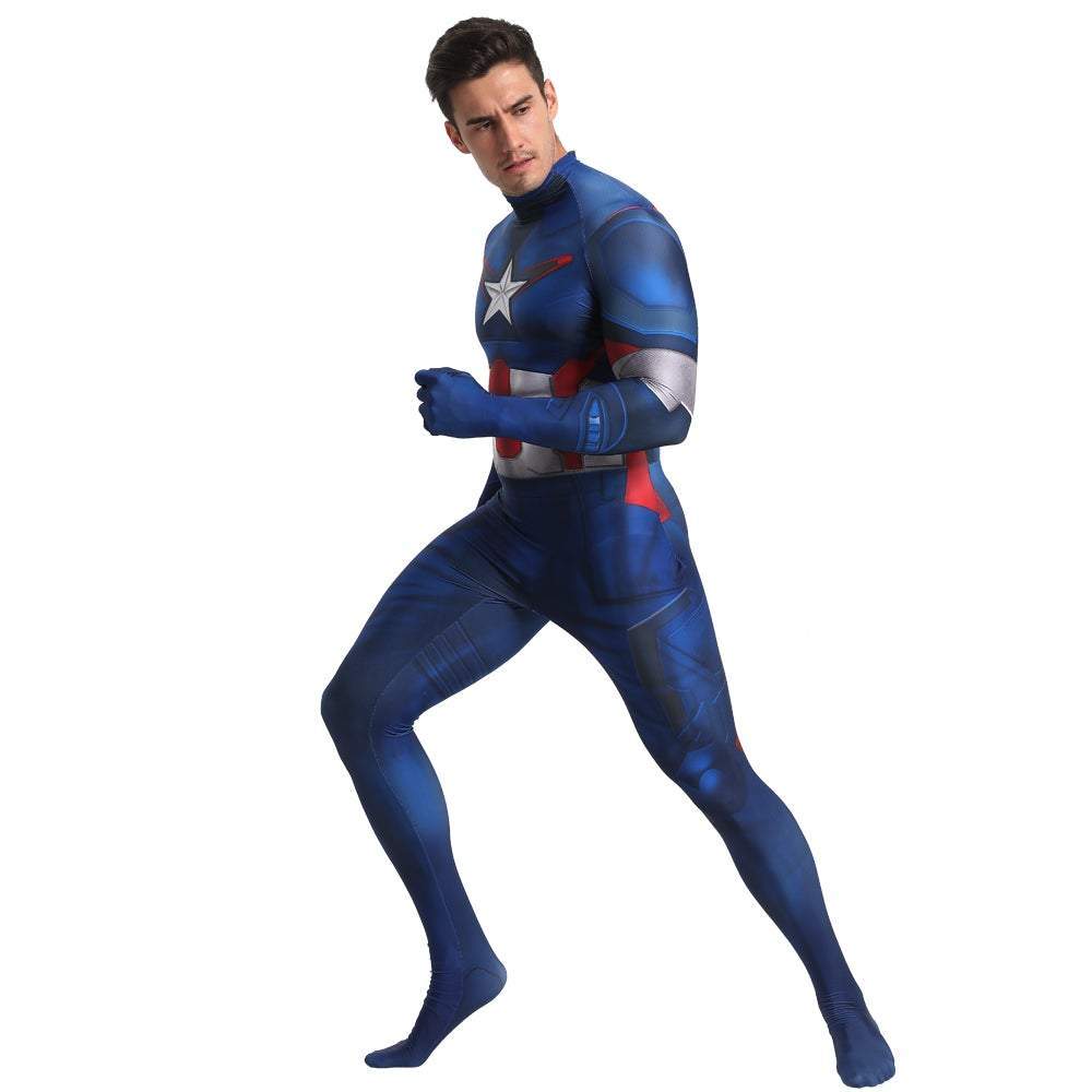 Captain America Outfits Cosplay Halloween Costume Bodysuit