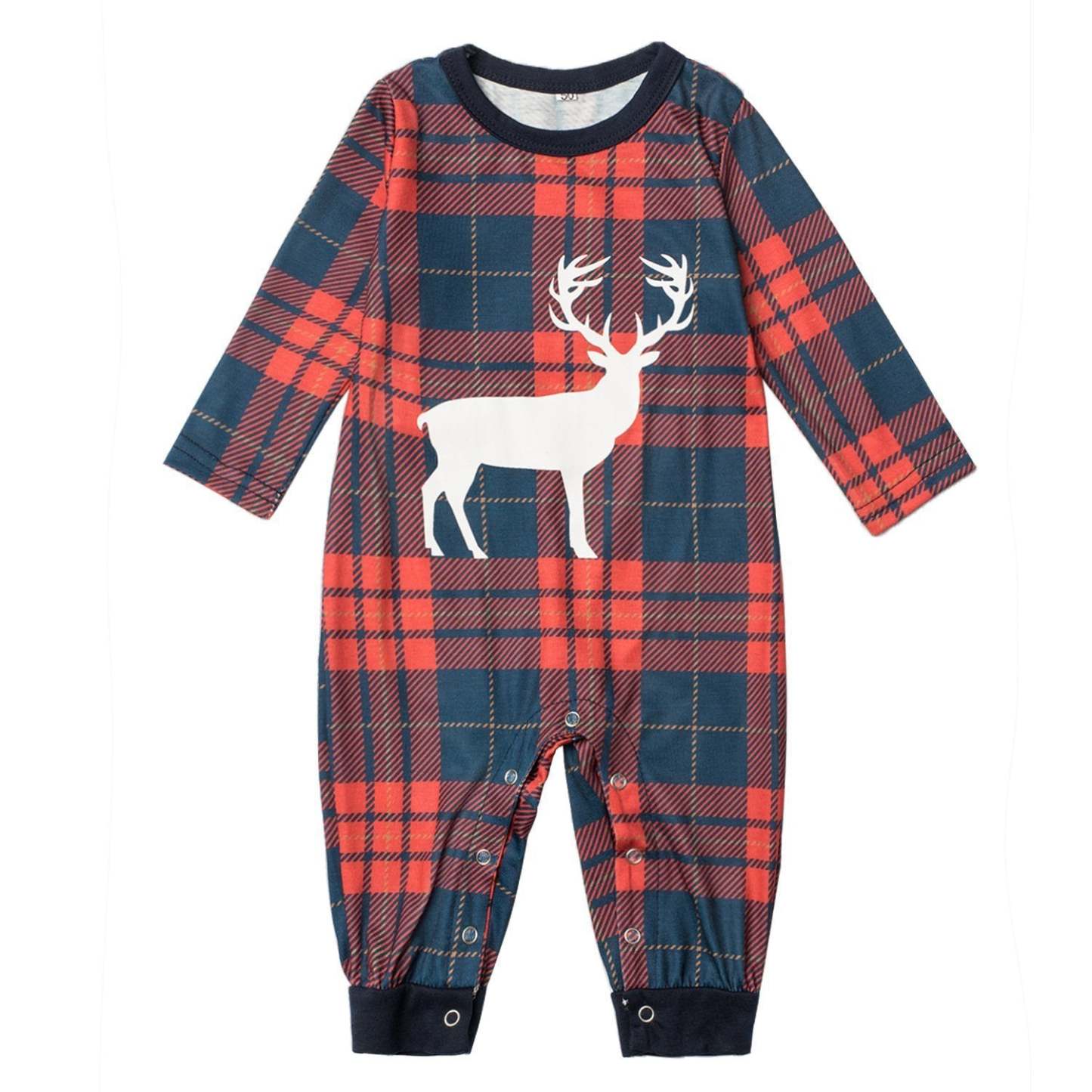 Family Matching Christmas Elk Pattern Print Plaid Pajamas Set 2020