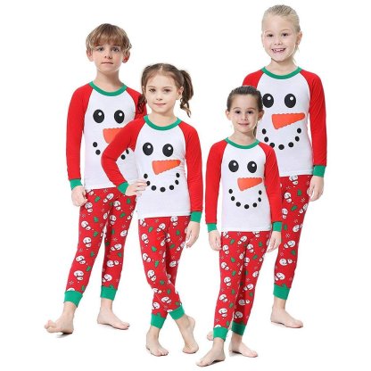 Family matching Snowman Elk Printed Sleepwear Christmas Pajamas Set 2022