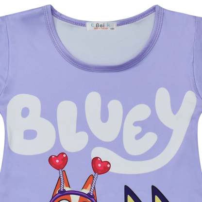 Bluey Nightgown Pajama Dress Sleepwear For Kids Girl