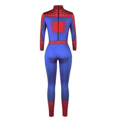 Spider woman Digital Printed Bodycon Jumpsuit Halloween Costume