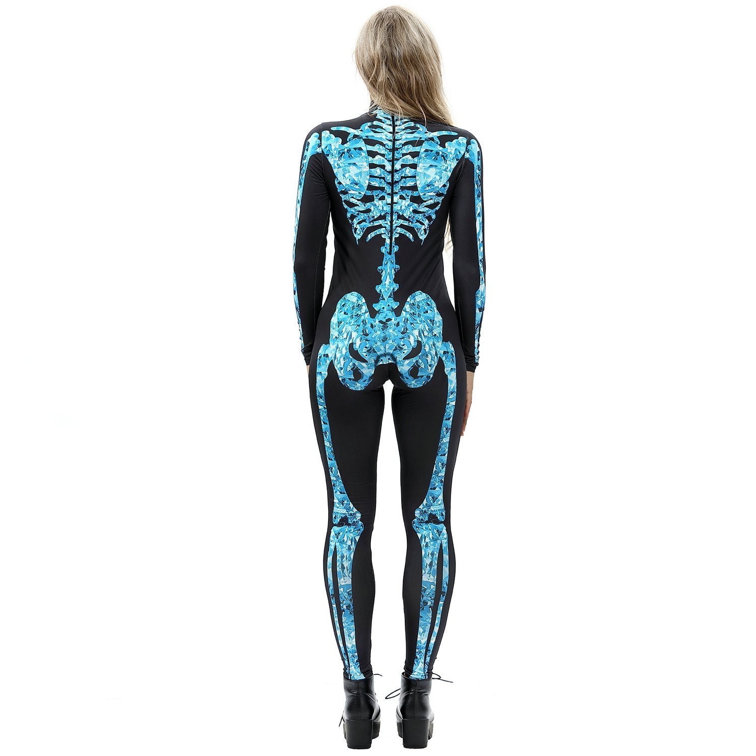 Halloween Skull Outfits Skeleton Cosplay Costume Jumpsuit for Women