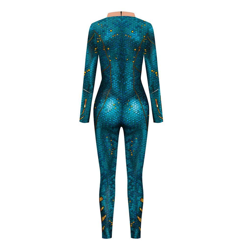 Atlanna Queen Aquaman 2 Costume Cosplay Jumpsuit Halloween Sequined Catsuit Party Zentai