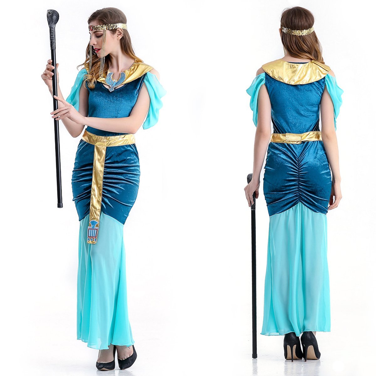Cleopatra Goddess Roman Egyptian Halloween Fancy Dress Adult Costume