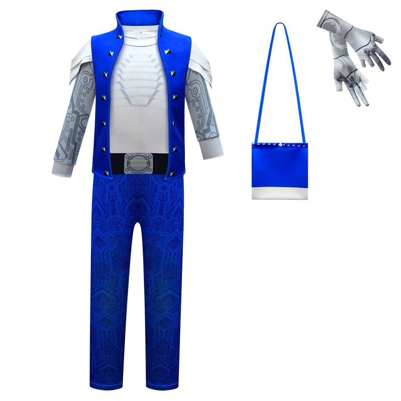 Blue College Zombies Cosplay Zentai Suit Costume Jumpsuit Bodysuit Outfits for kids