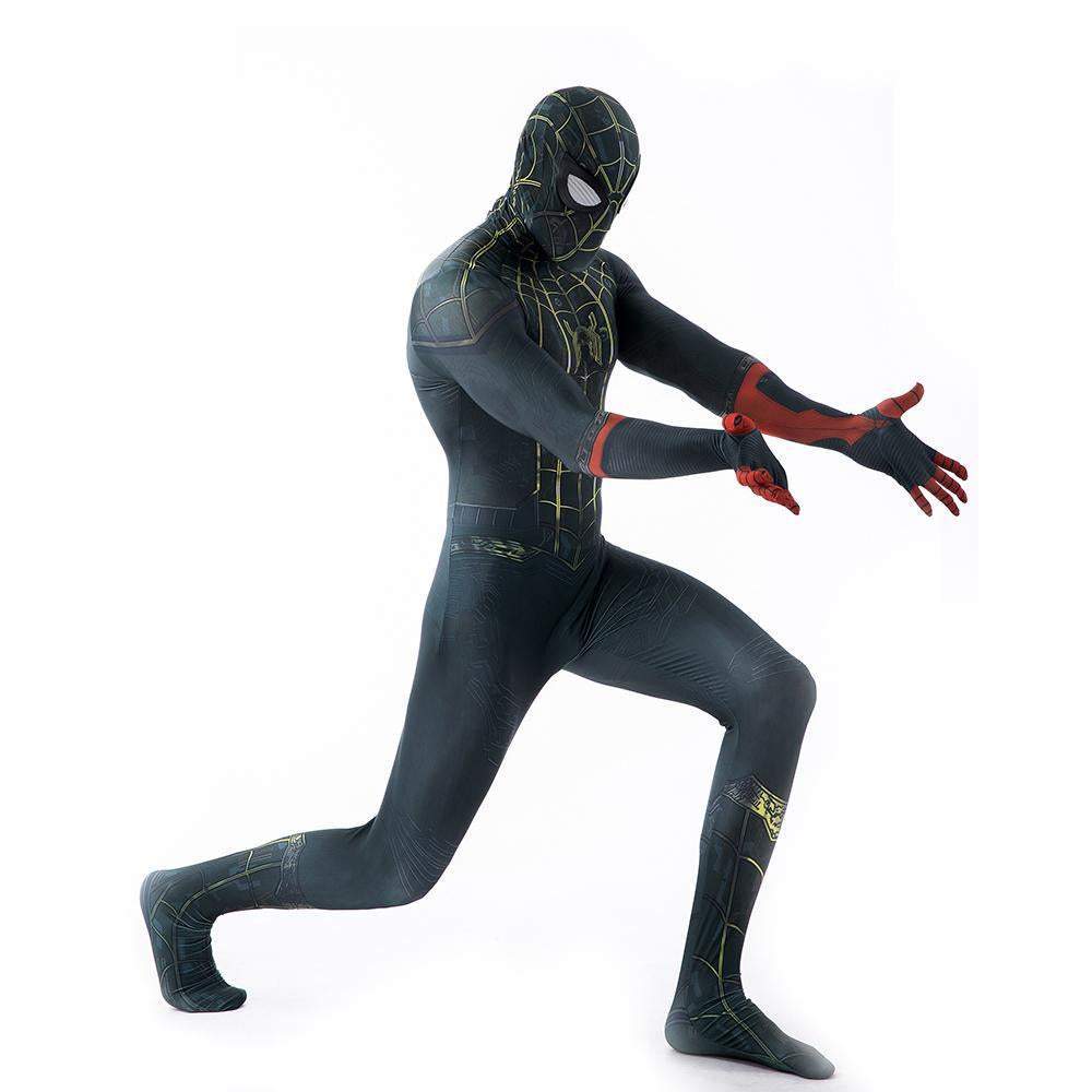 SpiderMan No Way Home Costume Cosplay Jumpsuit Superhero Tights Red Arm Suit Zentai For Adult Kids