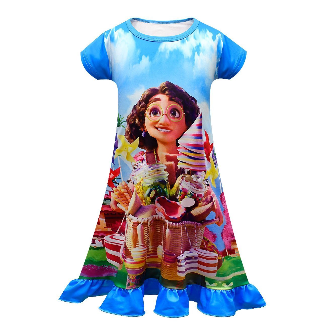 Encanto Mirabel Costume Nightgown Little Girls Princess Pajamas Dress