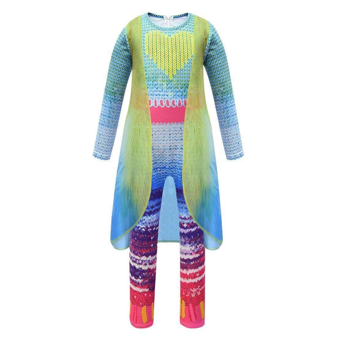 Fancy Trolls 2 Jumpsuit Girls Children Poppy 2 Costumes for Kids Suit Wig