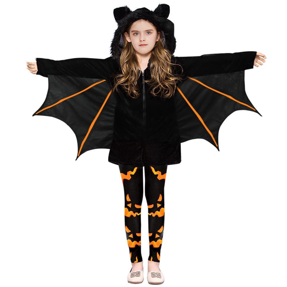 kids Bat cape suit Cosplay Halloween Performance Costumes pants