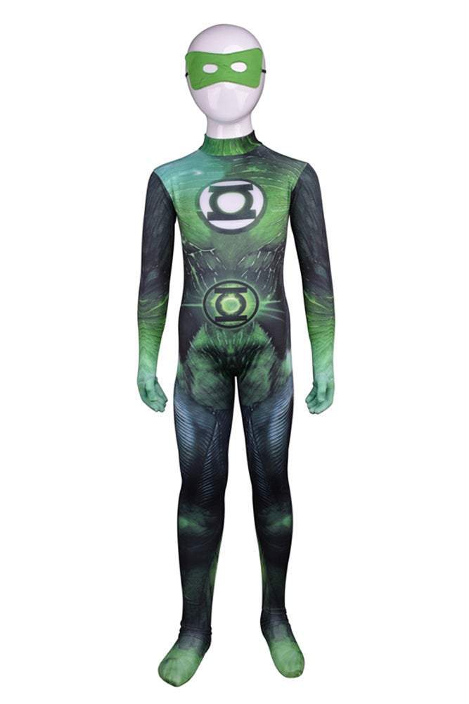 Green Lantern Hal Jordan Muscle Suit Kids Cosplay Superhero Costume