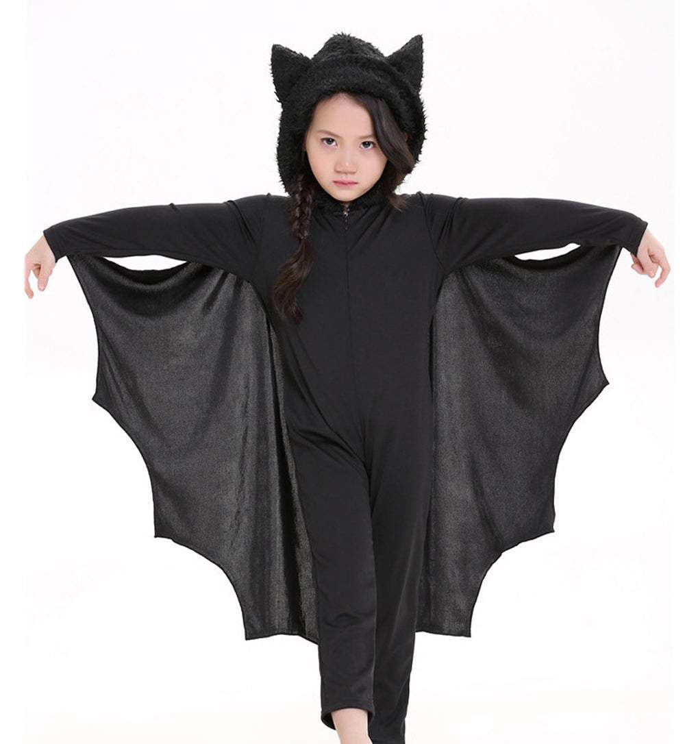 Child Kids Batman Bat Cosplay Halloween Costume with Hood and Gloves