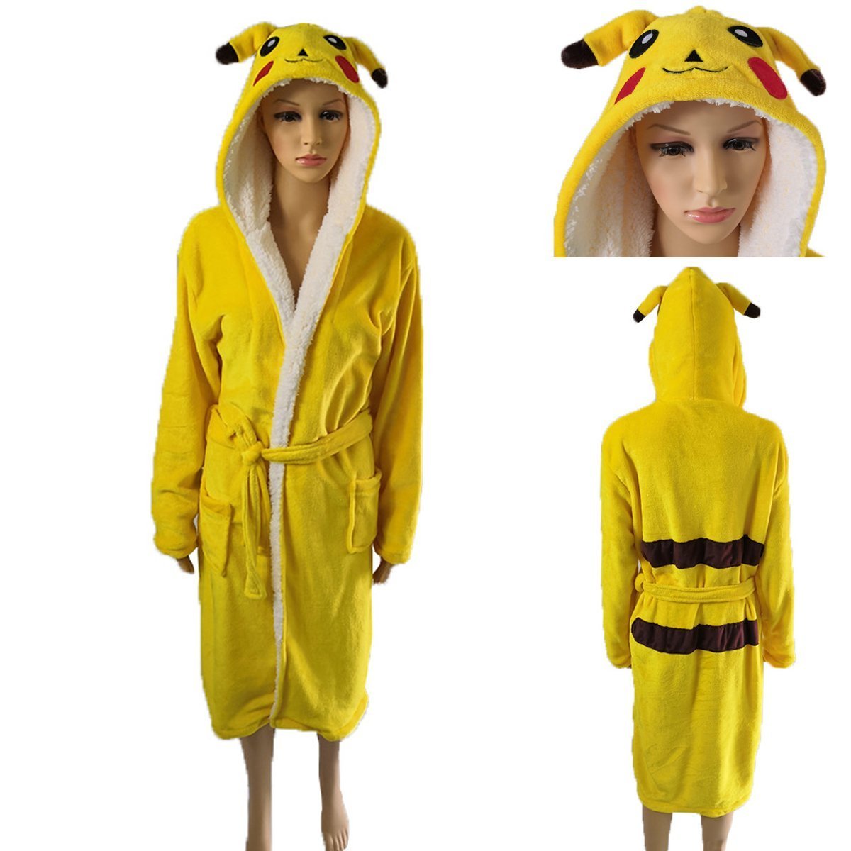 Adult Kids Pokémon Costumes Pikachu Cartoon Bathrobe Kigurumi Pajamas Onesies