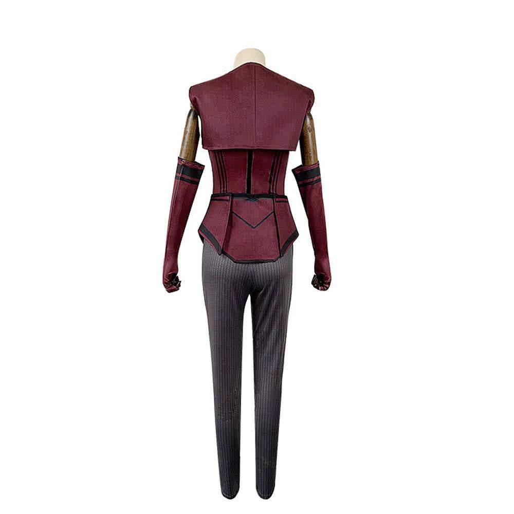 Wanda Maximoff Costume Cosplay Jumpsuit Red Witch Cloak Halloween Outfit for Woman