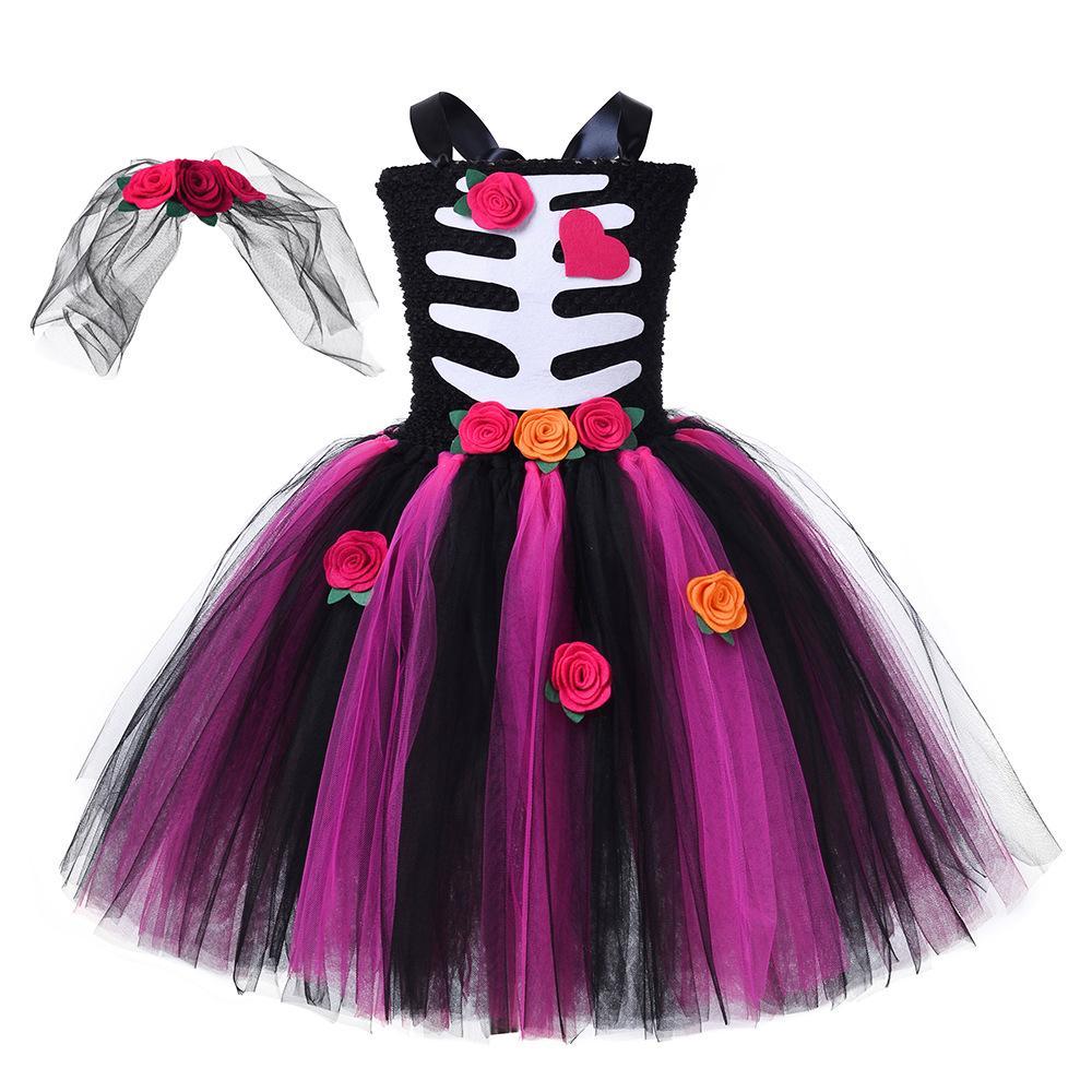 Skeleton Princess Emily Tutu Dress for Baby Girl Halloween Cartoon Costume