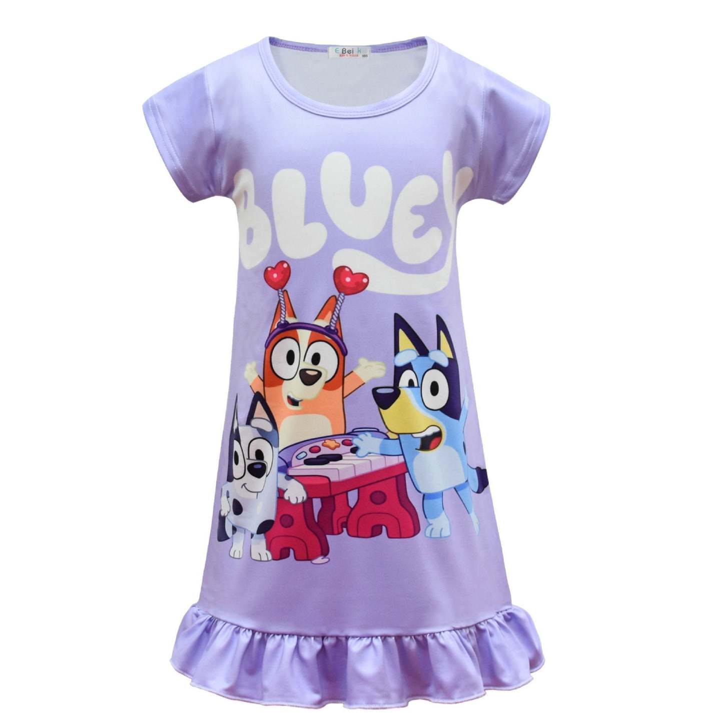Bluey Nightgown Pajama Dress Sleepwear For Kids Girl