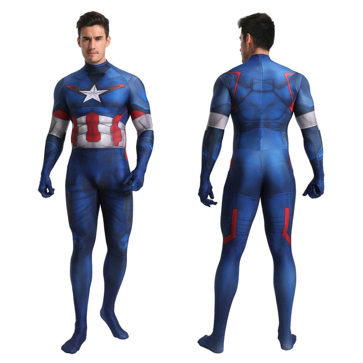 Captain America Outfits Cosplay Halloween Costume Bodysuit