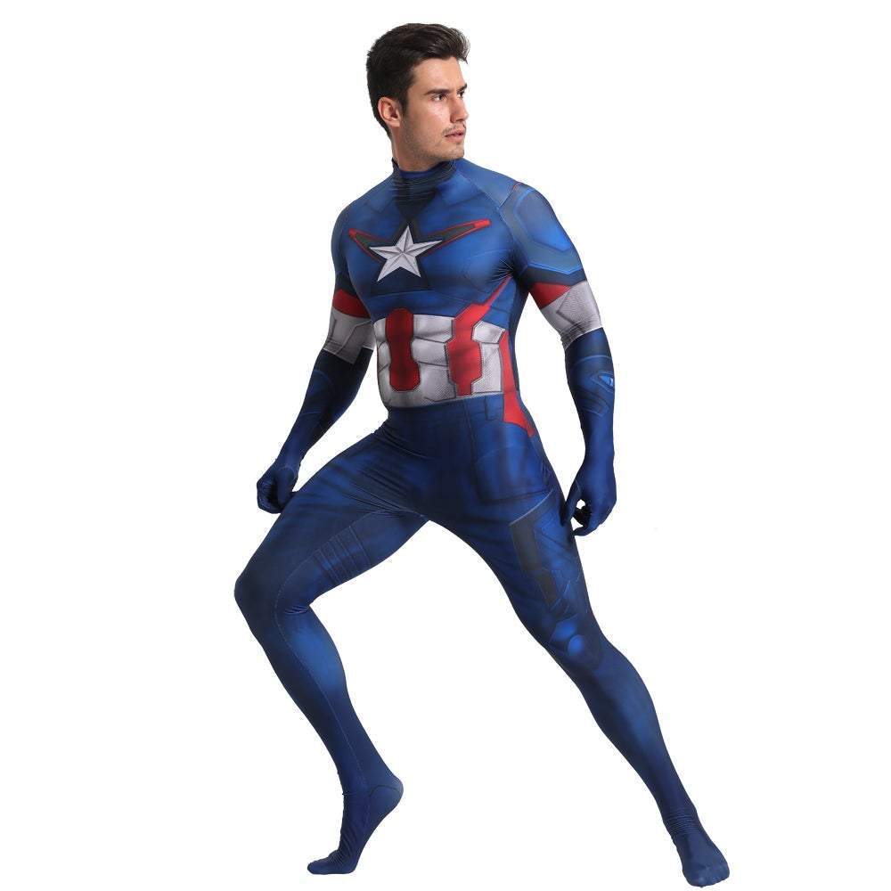 Captain America Outfits Cosplay Halloween Costume Bodysuit