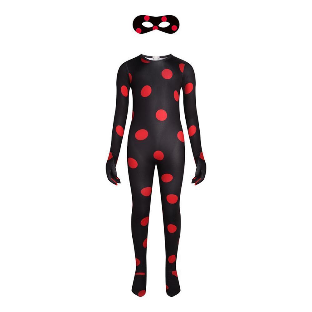 Miraculous Ladybug cosplay costume zentai jumpsuit alloween Kid's Performance Costume for Girls