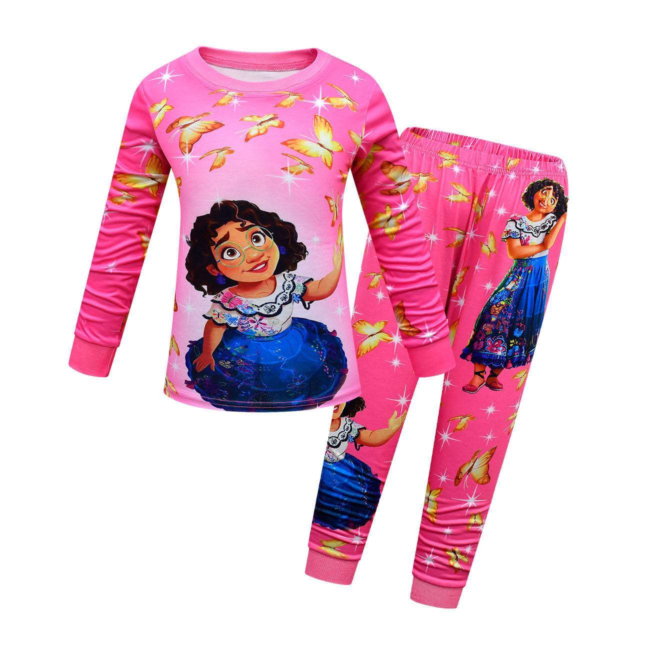 Encanto Mirabel Pajamas Set Kids Long Sleeve Trousers Two Pieces Suits