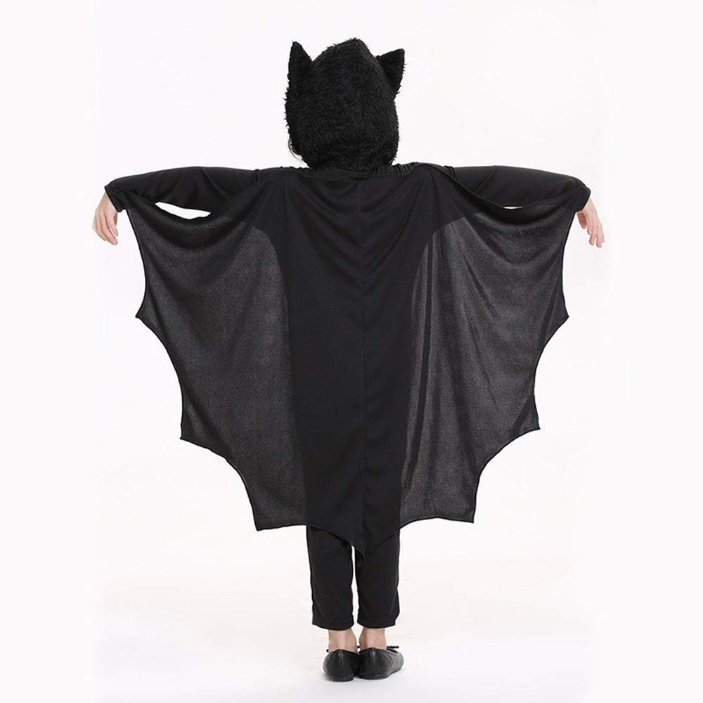 Child Kids Batman Bat Cosplay Halloween Costume with Hood and Gloves