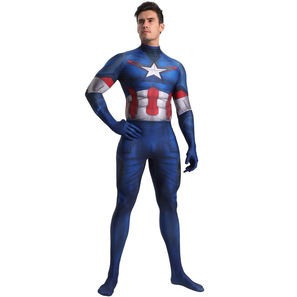 Captain America Outfits Cosplay Halloween Costume Bodysuit