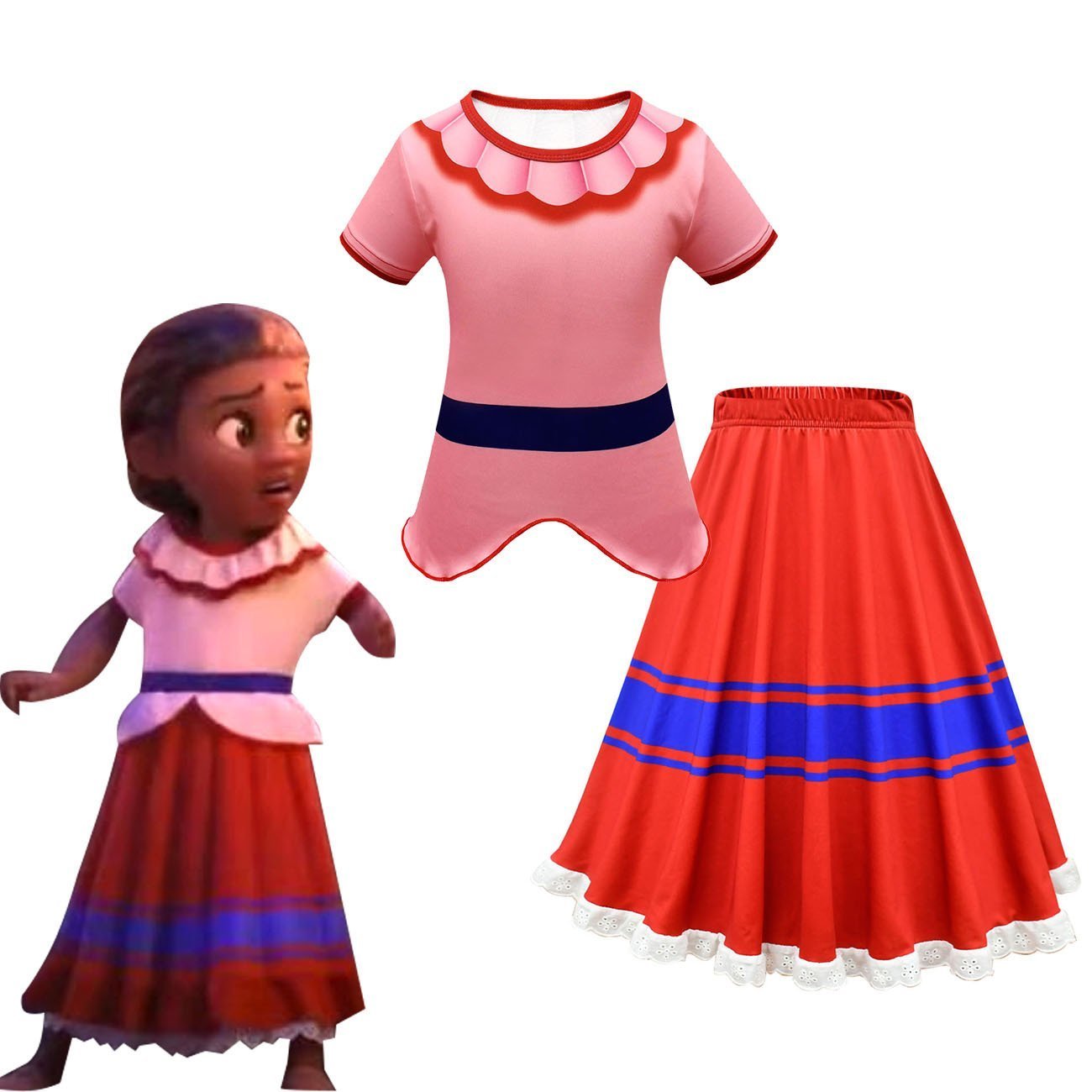 Encanto Mirabel Costume for Girls Princess Dress Children's Day Halloween Outfit