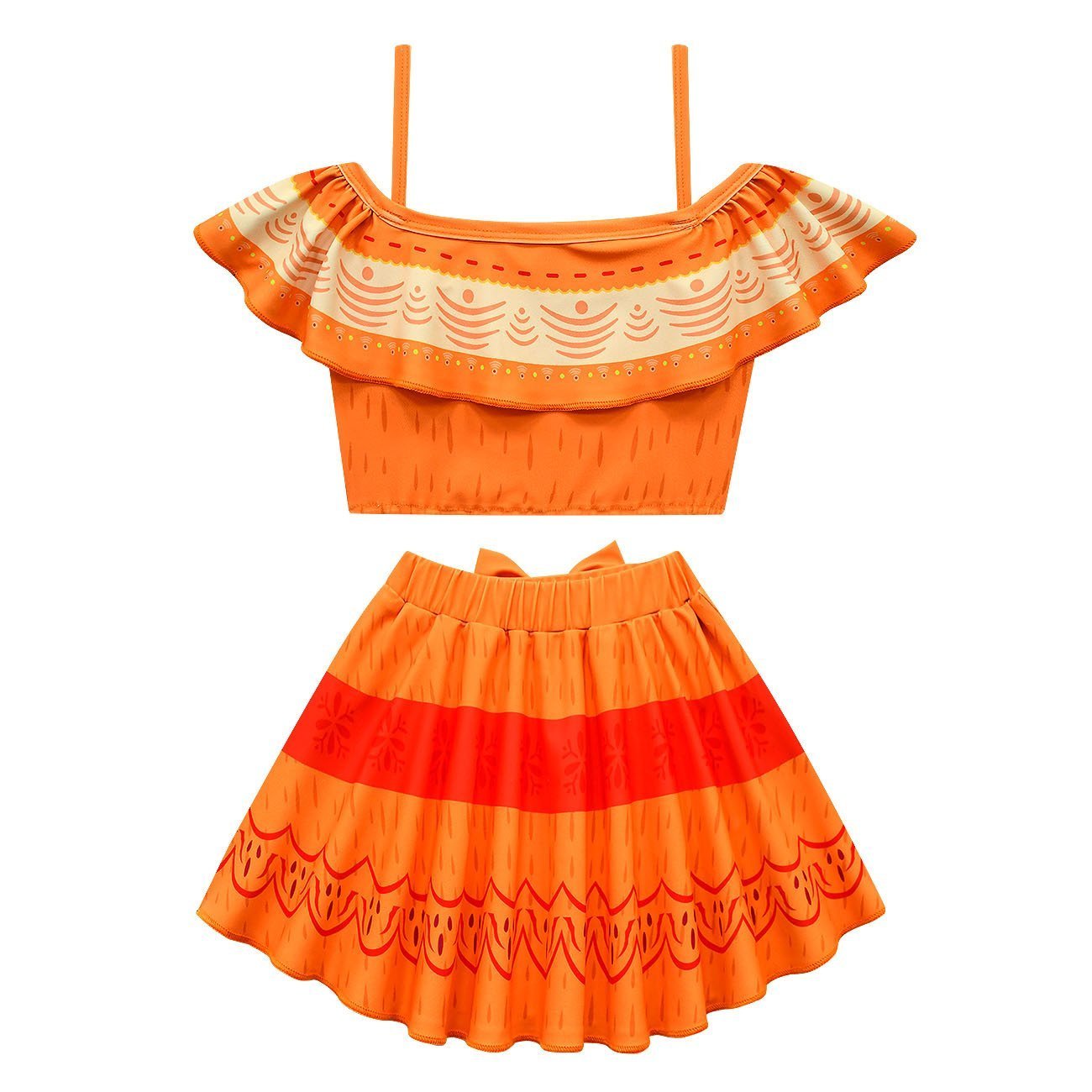 Encanto Pepa Swimsuits Girls Swimwear Ruffles Beach Surf Swimming Tankini Set