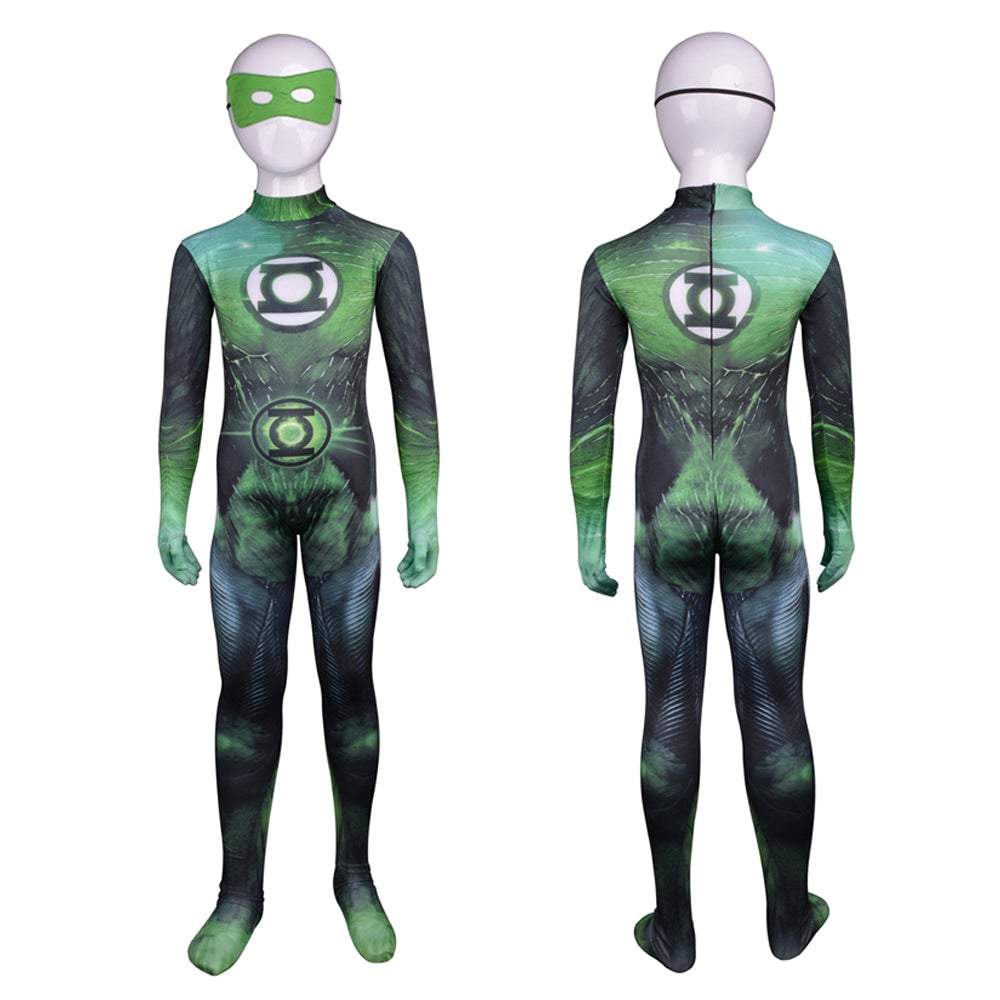 Green Lantern Hal Jordan Muscle Suit Kids Cosplay Superhero Costume