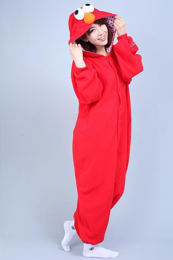 Seame Street ELMO Onesie Hoodie Costume Kigurumi Pajamas