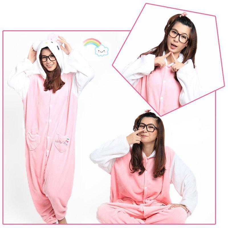 Hello Kitty Kigurumi Animal Onesie Hoodie Costume Pajamas