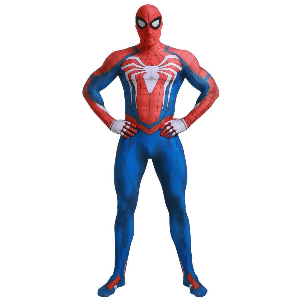 White Spiderman Game Cosplay Jumpsuit Halloween Party Costume for Adult and kids