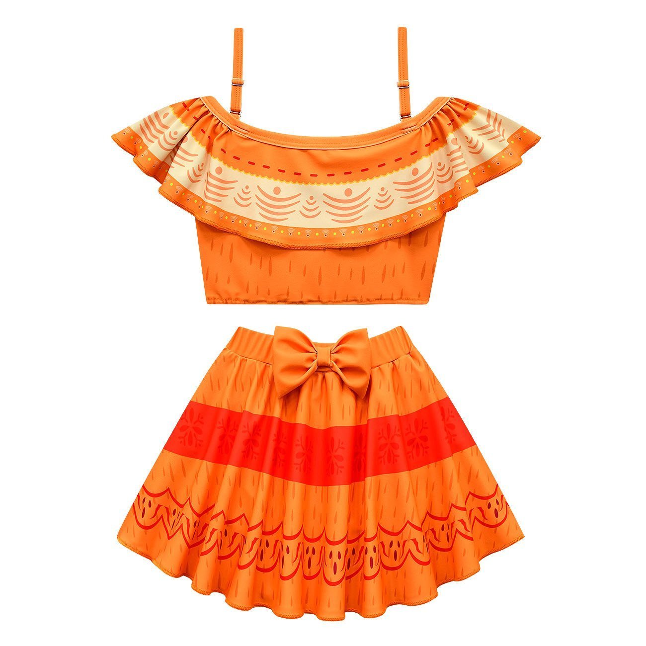 Encanto Pepa Swimsuits Girls Swimwear Ruffles Beach Surf Swimming Tankini Set-Pajamasbuy