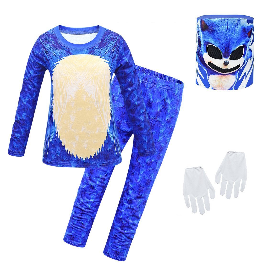 Sonic the Hedgehog Print Long Sleeve Cartoon Boys Pants Set costumes Set