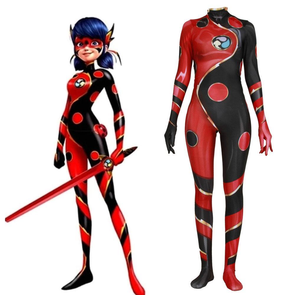 Miraculous Ladybug Movie Jumpsuit Halloween Party Cosplay Costume for Adult