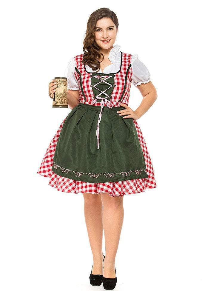 Plus Size Women German Beer Oktoberfest Outfit Halloween Cosplay Costume