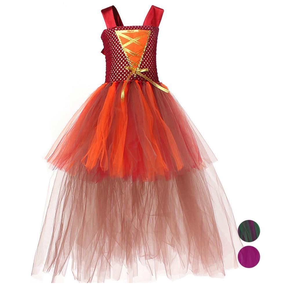 Girl Hocus Pocus Sanderson sisters Winifred Sarah Mary Tutu Dress for kids Halloween Cartoon Costume
