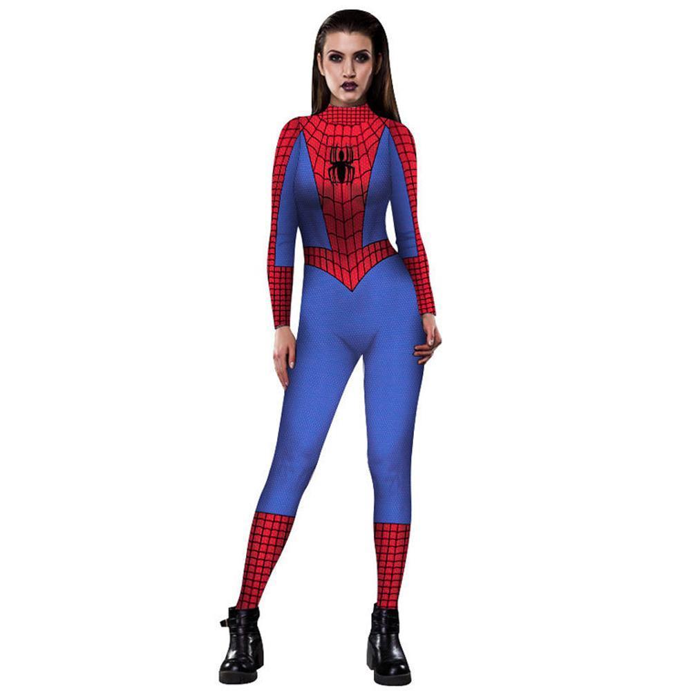 Spider woman Digital Printed Bodycon Jumpsuit Halloween Costume