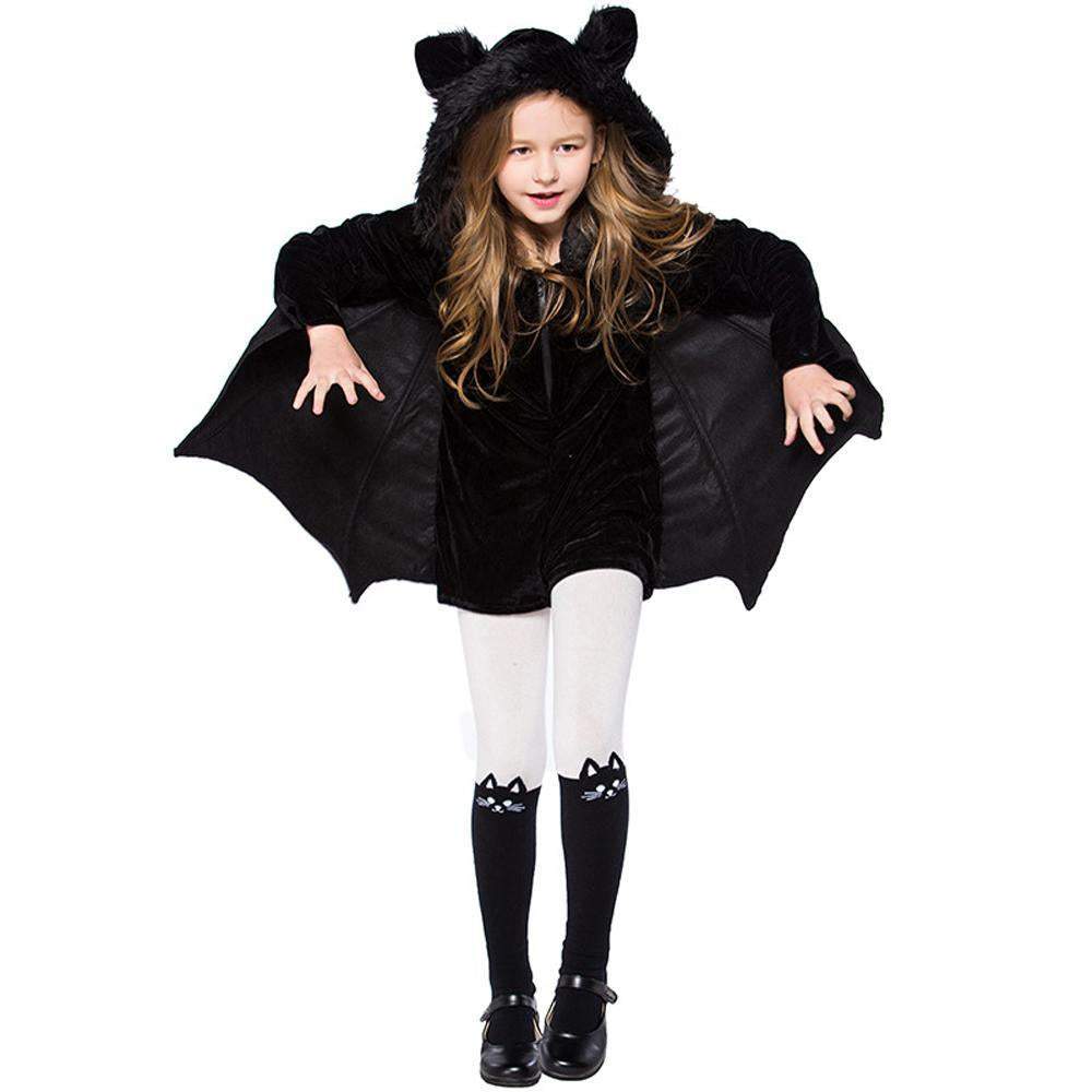Bat Cosplay black little bat girl Jumpsuit Halloween Costumes for kids