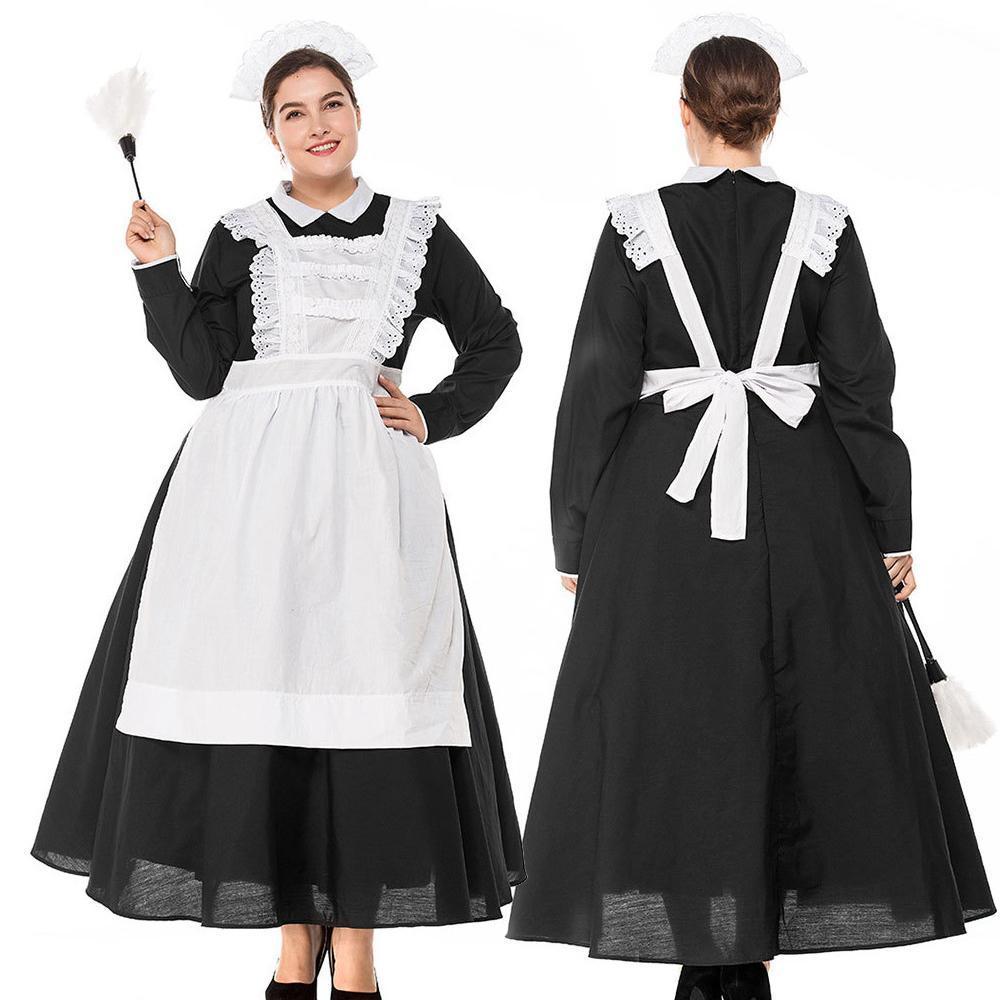 Womens Traditional Maid Plus Size Cosplay Costume Halloween Costume