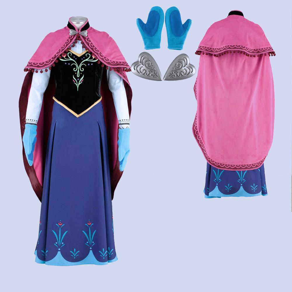 Movies Frozen Anna Princess Dress Cosplay Costume