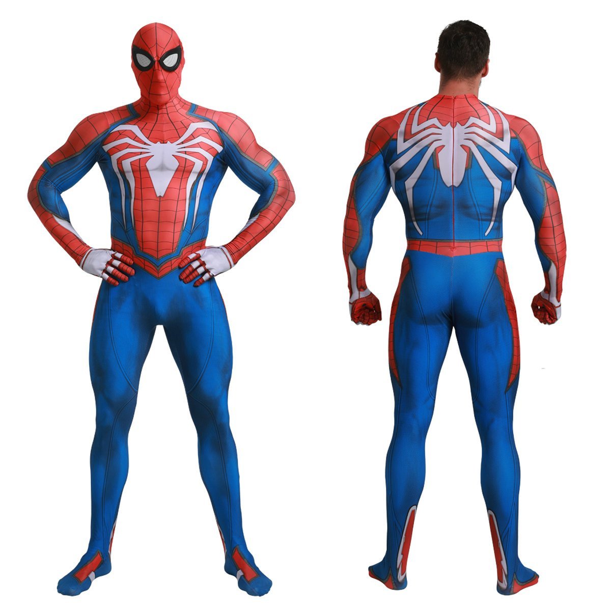 White Spiderman Game Cosplay Jumpsuit Halloween Party Costume for Adult and kids
