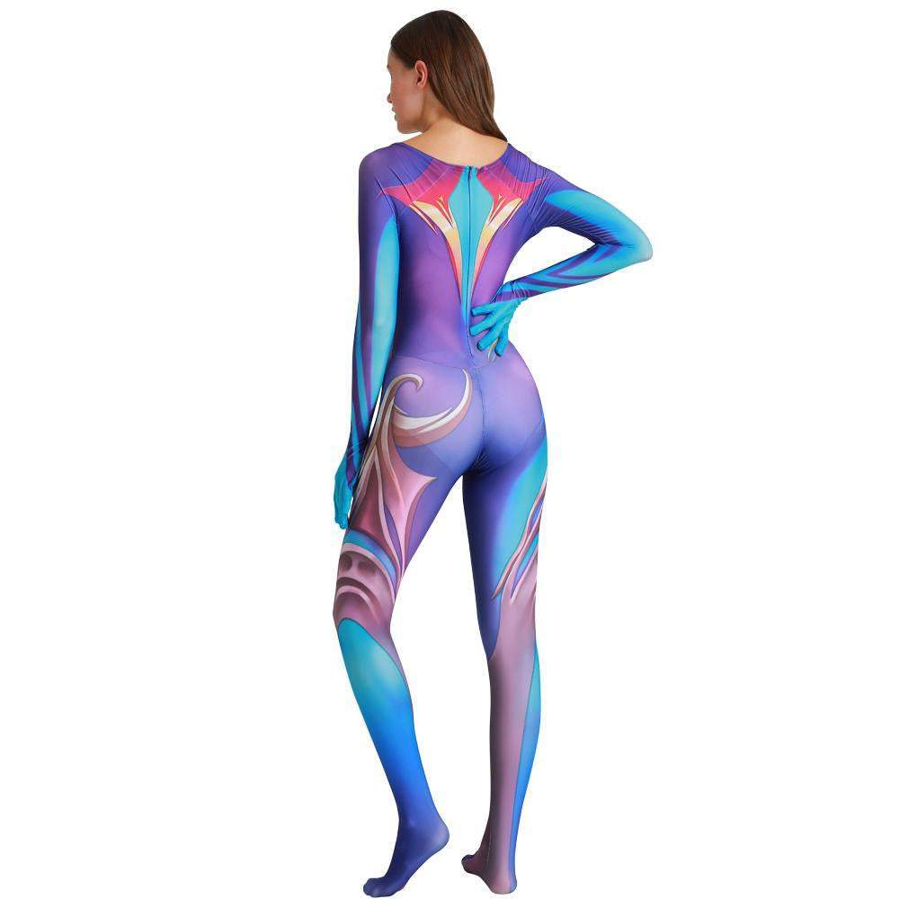 League Of Legends Cosplay Costume Soraka Dawnbringer Halloween Tights Suit Zentai For Adult Kids